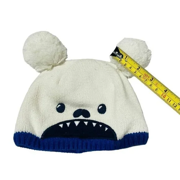 Gymboree Toddler Warm Bear Hat w/ Pom Poms Size 12-24 Months - Picture 7 of 8